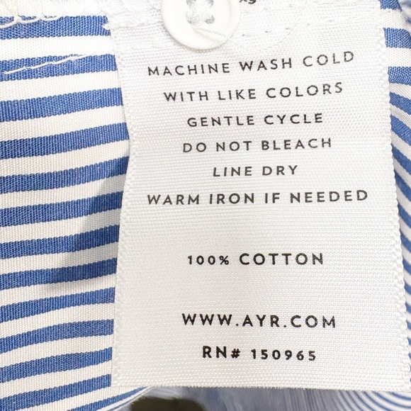 AYR The Villa Short Sleeve Belted Midi Shirt Dress Blue Stripe Size XS - Picture 11 of 11